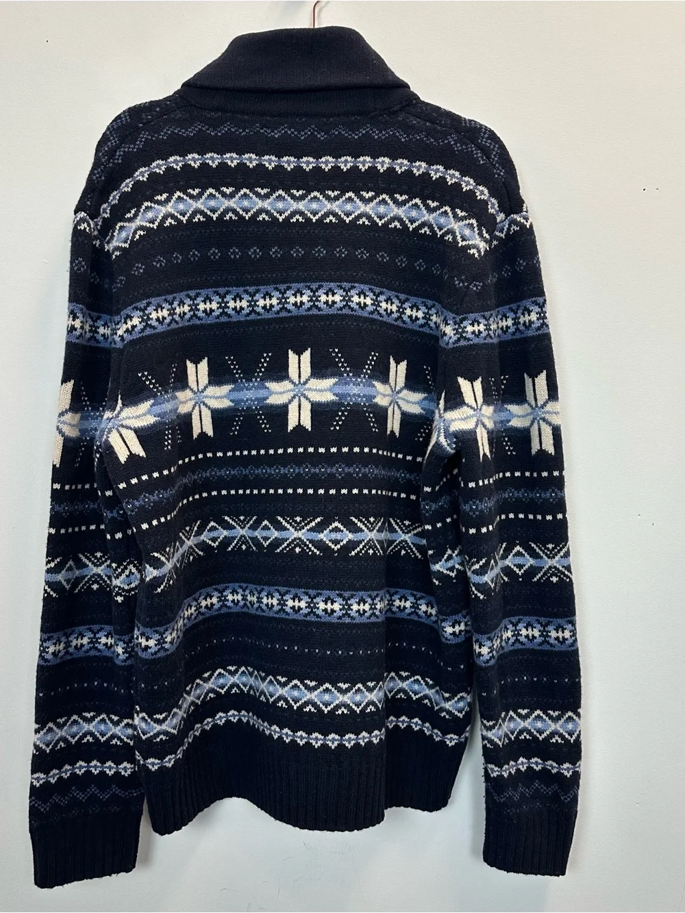 Polo by Ralph Lauren Snowflake Wool Shawl Jumper Sweater XL